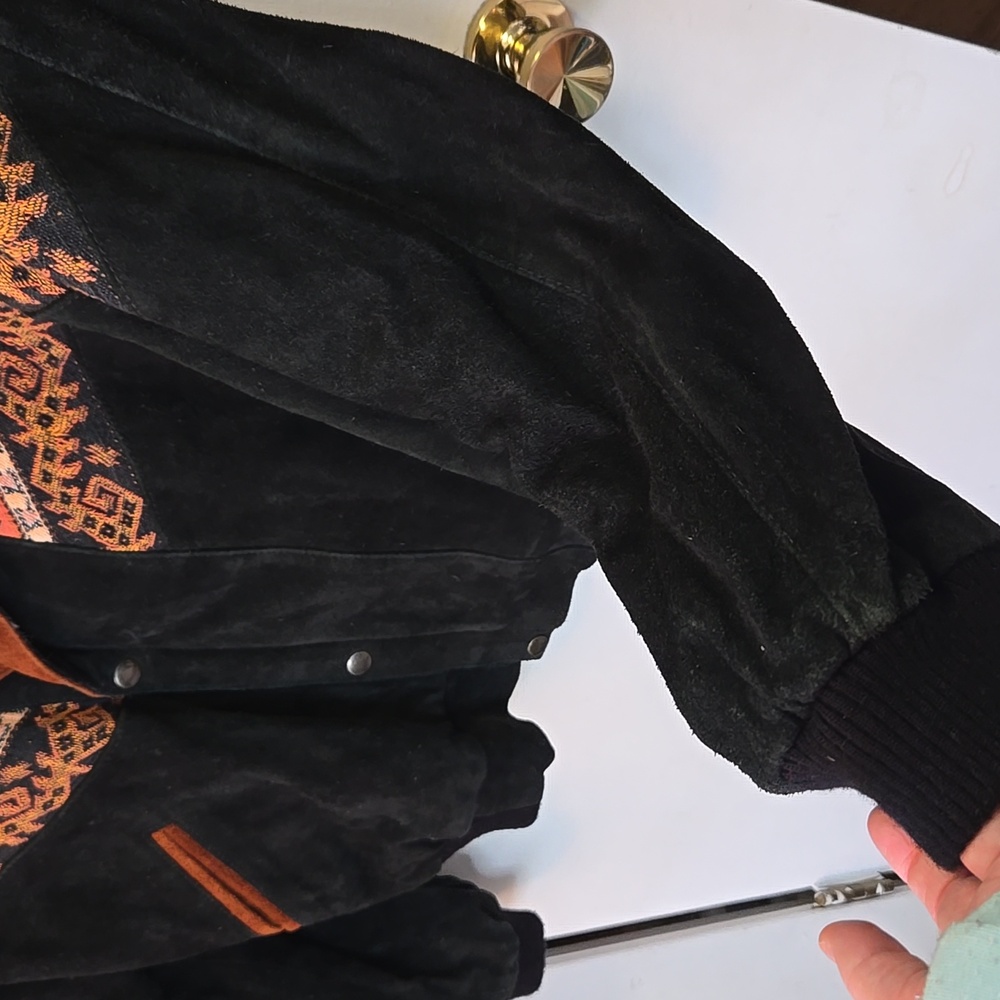 Vintage Suede Navajo Bomber Jacket - Picture 4 of 6